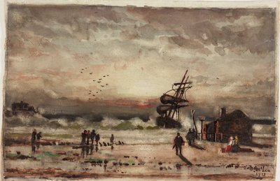 Iris" utknął w South Shields na początku lat 80-tych (akwarela i akwarela na papierze) autorstwa Duncan F. McLea